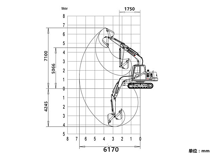 宝鼎80挖掘机参数图 宝鼎80挖掘机参数图