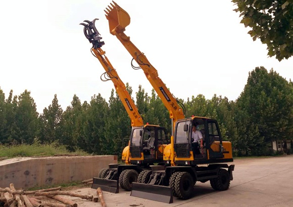 宝鼎轮式挖掘机抓木机
