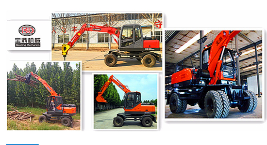 多功能轮式挖掘机挂载多种辅具展示 多功能轮式挖掘机挂载多种辅具展示