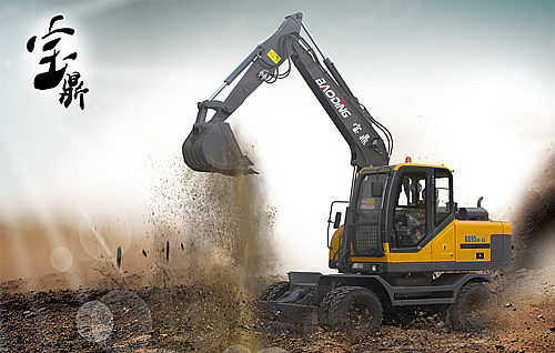 宝鼎95型号小型轮式挖掘机 宝鼎95型号小型轮式挖掘机