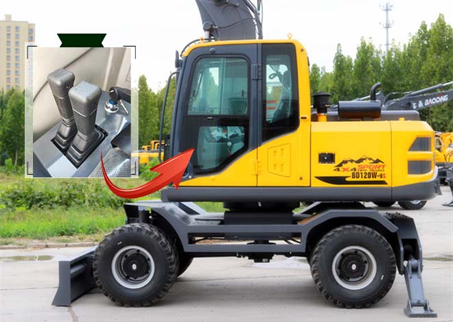 抓木机前铲后支腿