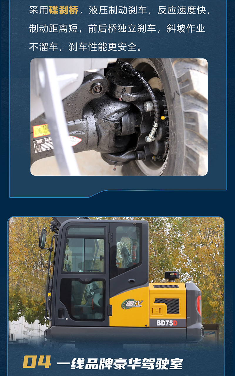 宝鼎BD75D轮式挖掘机 宝鼎BD75D轮式挖掘机